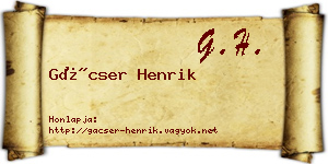 Gácser Henrik névjegykártya
